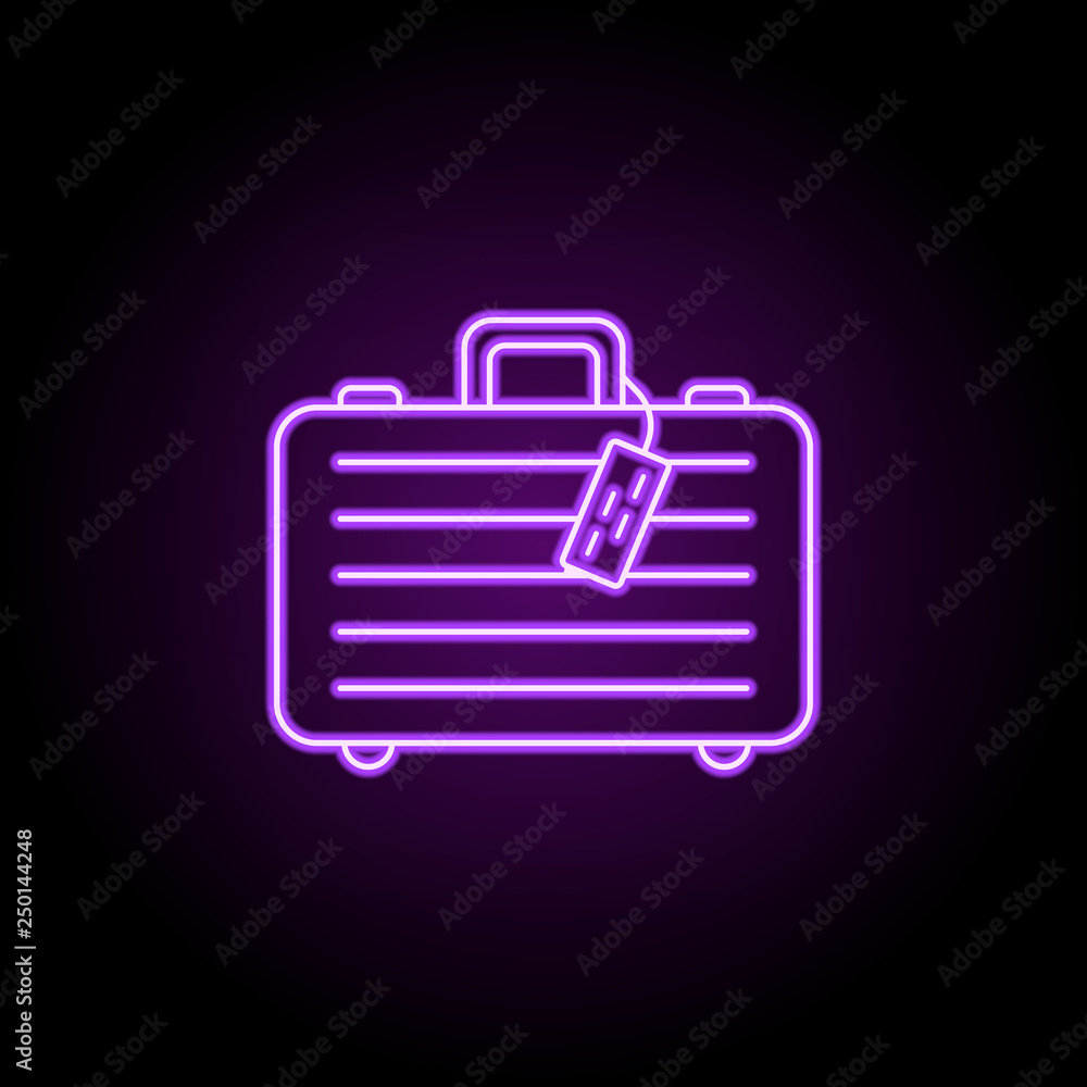 suitcase dusk style icon. Elements of Summer holiday & Travel in neon style icons. Simple icon for websites, web design, mobile app, info graphics suitcase dusk style icon. Elements of Summer holiday & Travel in neon style icons. Simple icon for websites, web design, mobile app, info graphics