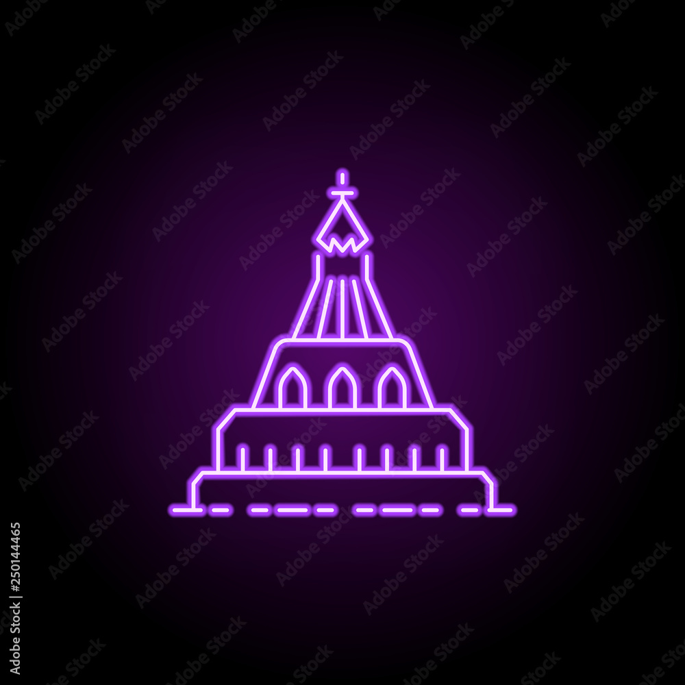 church dusk style icon. Elements of Summer holiday & Travel in neon style icons. Simple icon for websites, web design, mobile app, info graphics