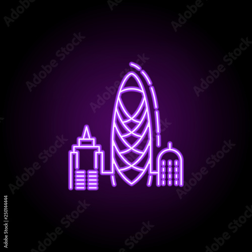 landscape of London dusk style icon. Elements of Summer holiday & Travel in neon style icons. Simple icon for websites, web design, mobile app, info graphics