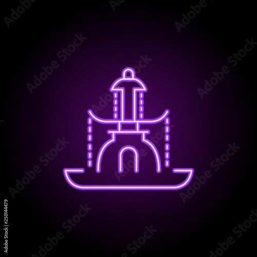 fountain dusk style icon. Elements of Summer holiday & Travel in neon style icons. Simple icon for websites, web design, mobile app, info graphics © Anar