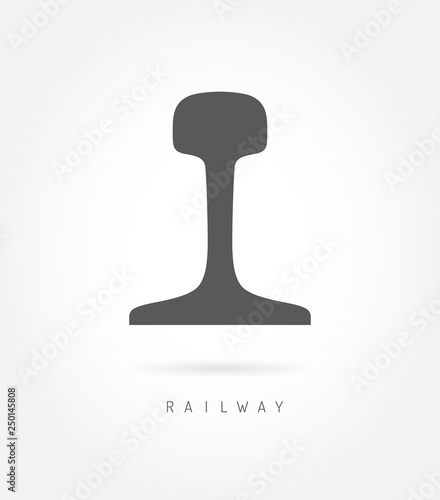 Rail logo icon railway business concept. I-beam