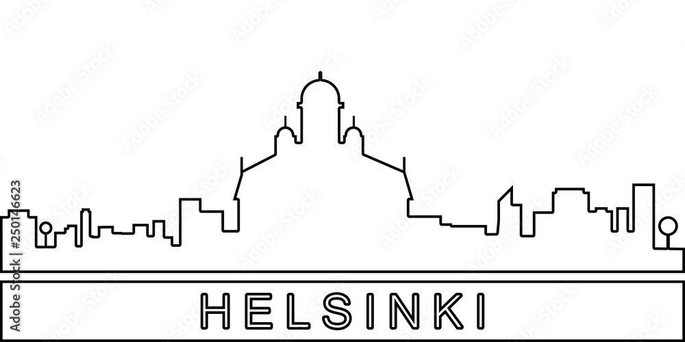 Helsinki detailed skyline icon. Element of Cities for mobile concept and web apps icon. Thin line icon for website design and development, app development