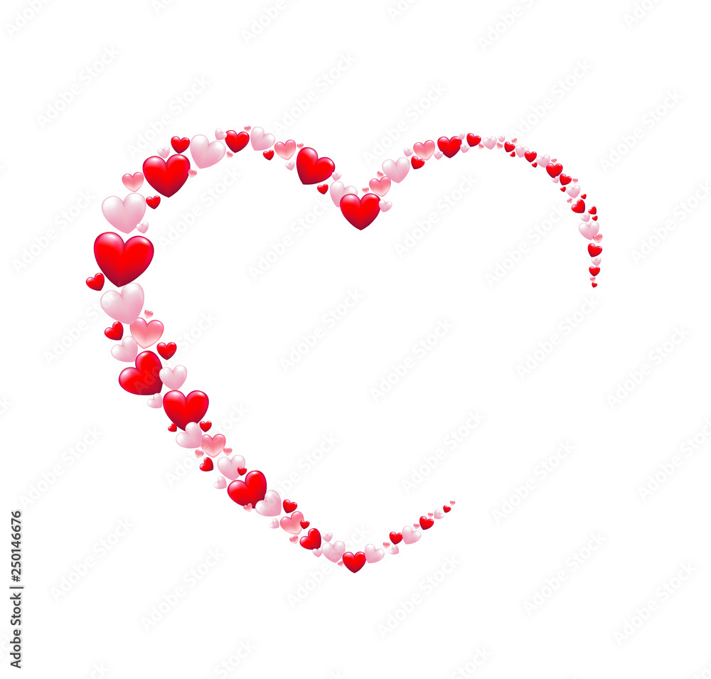 Herzen in Herzform,  Karte für Muttertag, Valentinstag, Hochzeit uvm Vektor Illustration isoliert auf weißem Hintergrund