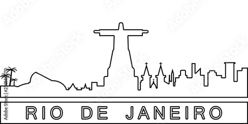 Rio De Janeiro detailed skyline icon. Element of Cities for mobile concept and web apps icon. Thin line icon for website design and development, app development