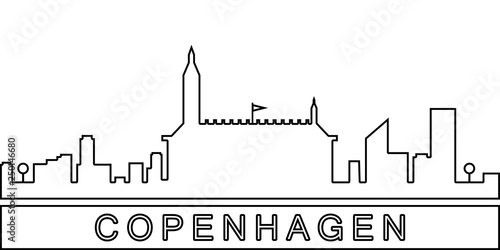 Copenhagen detailed skyline icon. Element of Cities for mobile concept and web apps icon. Thin line icon for website design and development, app development