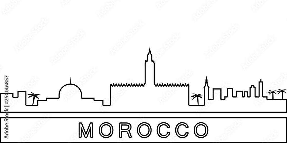 Morocco detailed skyline icon. Element of Cities for mobile concept and web apps icon. Thin line icon for website design and development, app development