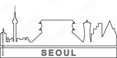 Seoul detailed skyline icon. Element of Cities for mobile concept and web apps icon. Thin line icon for website design and development, app development