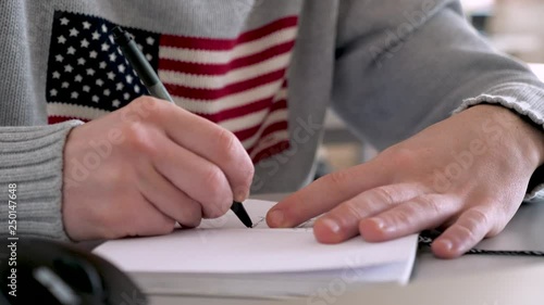 Studying working abroad. Filling in the documents. Student programs. American dream. Citizenship background. Workforce background. Student programs. Examination concept. Future event occurring.