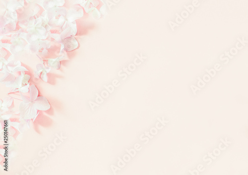Botanical banner with soft pink lilac flowers. Romantic design for natural cosmetics, perfume, women products. Can be used as greeting card or wedding invitation 