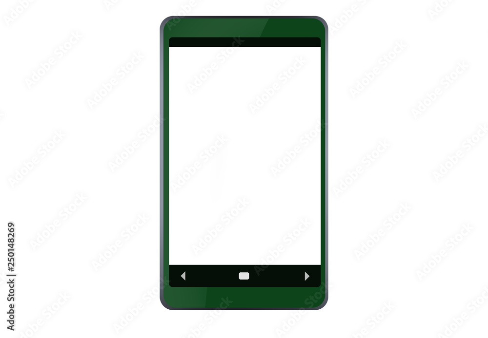 Telephone on a white, isolated background with a blank display. A green phone with an empty name ready to be completed. The smartphone's graphics, supplementing with your own content. Telephone on a white, isolated background with a blank display. A green phone with an empty name ready to be completed. The smartphone's graphics, supplementing with your own content.