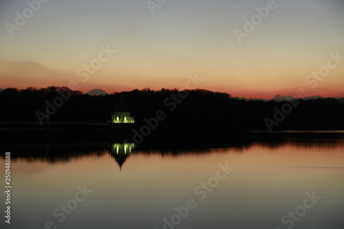 狭山湖と夕景