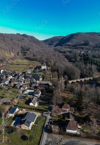 Le Saillant (Corrèze - France) - Vue aérienne des gorges de la Vézère