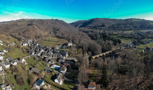 Le Saillant (Corrèze - France) - Vue aérienne des gorges de la Vézère