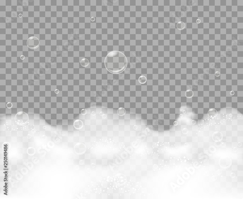 Soap foam on transparent background