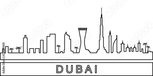 Dubai detailed skyline icon. Element of Cities for mobile concept and web apps icon. Thin line icon for website design and development, app development