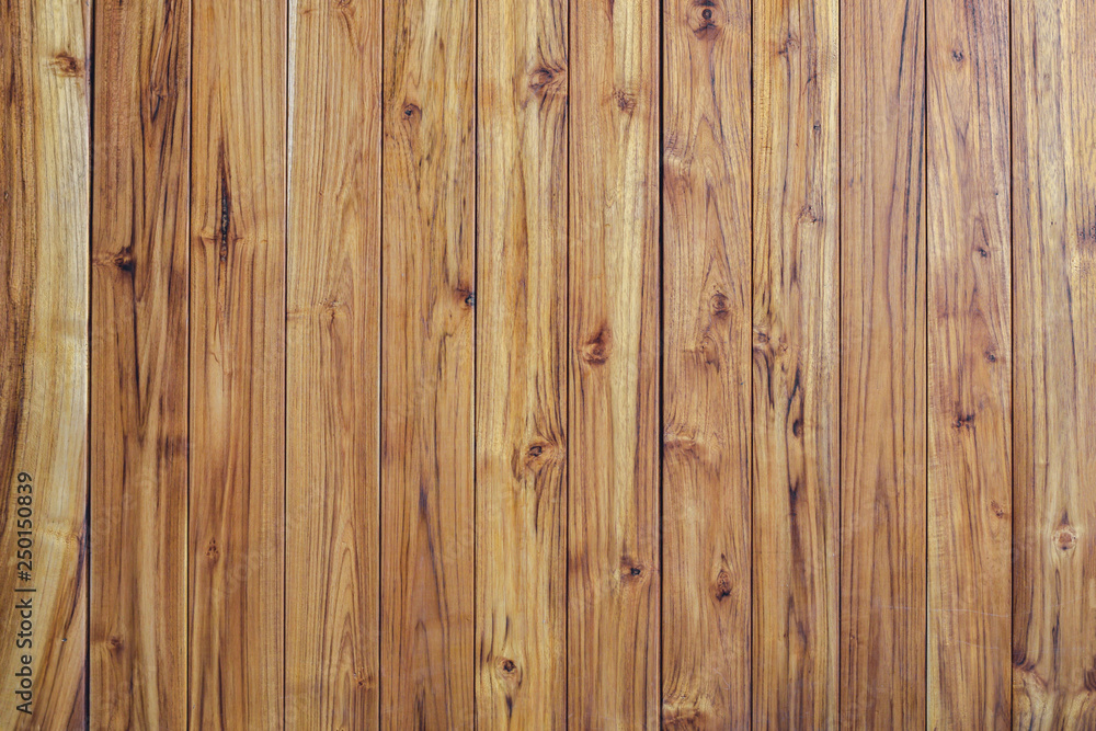 Naklejka premium Teak wood table top texture background ,Nature Background for Presentations Space for Text Composition art image, website, magazine or graphic for design