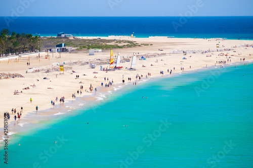 Beach Morro Jable on Canary Island Fuerteventura.