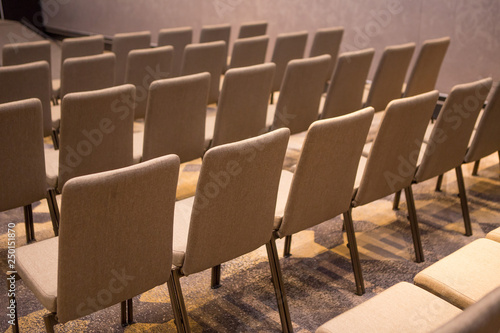 Many chairs in the seminar room