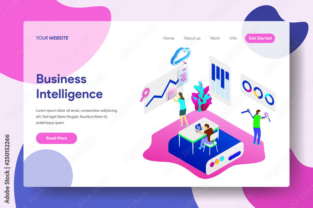 Landing page template of Business Intelligence