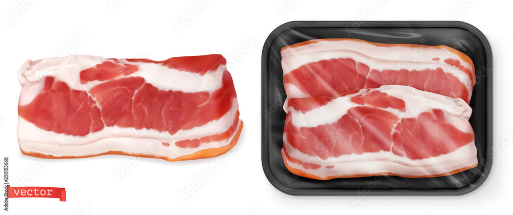 Meat. Fresh steak in the package. Food 3d vector realistic Meat. Fresh steak in the package. Food 3d vector realistic