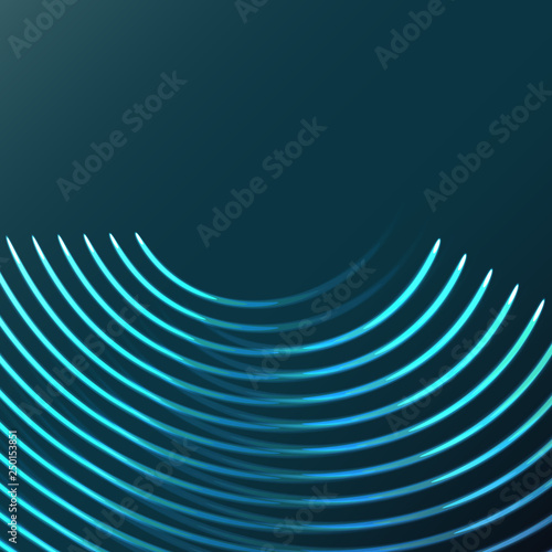 Beautiful purple pink abstract magical energy electric spiral spun cosmic fiery parallel lines, stripes glittering glowing on a blue background. Vector illustration. Texture