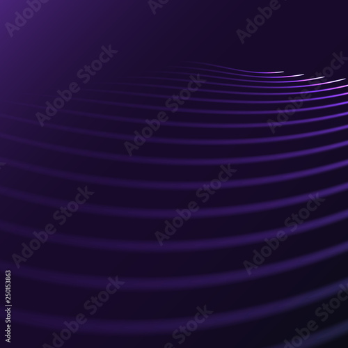 Beautiful purple pink abstract magical energy electric spiral spun cosmic fiery parallel lines, stripes glittering glowing on a blue background. Vector illustration. Texture