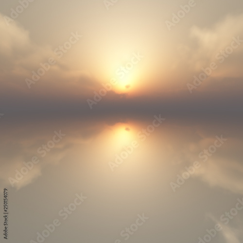 Sunrise Cloudy Haze Lake