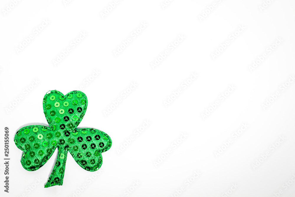 Spring background for St. Patrick's Day, Spring, Wealth, Luck, on white background, room for text / copy Spring background for St. Patrick's Day, Spring, Wealth, Luck, on white background, room for text / copy