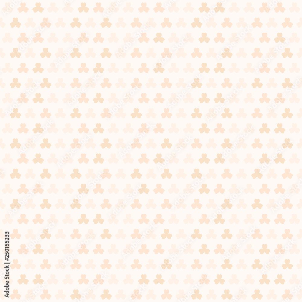 Peach shamrock pattern. Seamless vector