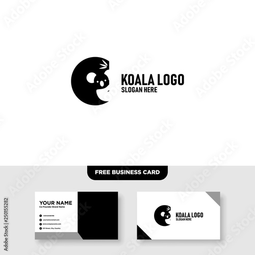Canvas Print Koala Logo Vector Template, Free Business Card