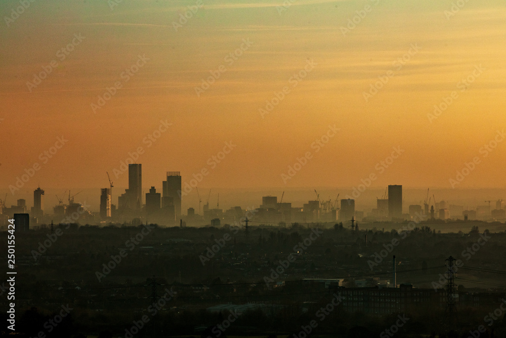 sunset over Manchester