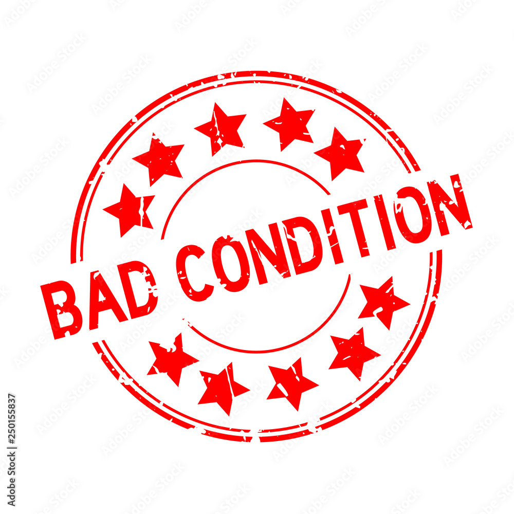 Grunge red bad condition word round rubber seal stamp on white background Grunge red bad condition word round rubber seal stamp on white background