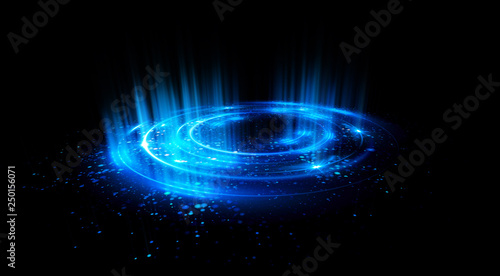 Abstract background. Motion swirl. Glowing circle. Bright spiral. Glow podium. Empty Scene. Space tunnel. Light ellipse. Glint galaxy. Oval stage. Led studio. Lens flare. Glare ring. Show disc.