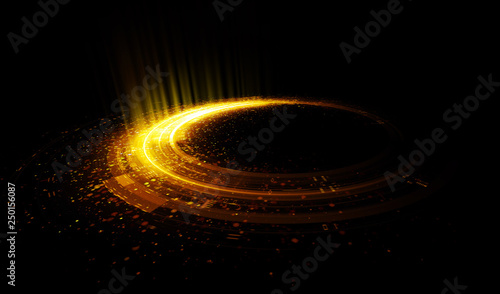 Abstract background. Motion swirl. Glowing circle. Bright spiral. Glow podium. Empty Scene. Space tunnel. Light ellipse. Glint galaxy. Oval stage. Led studio. Lens flare. Glare ring. Show disc.