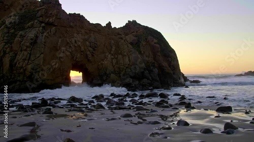 Keyhole rock Big Sur sunset