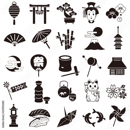 Japan icons set