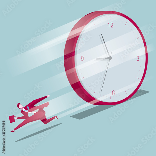 Race against time. A businessman get away.