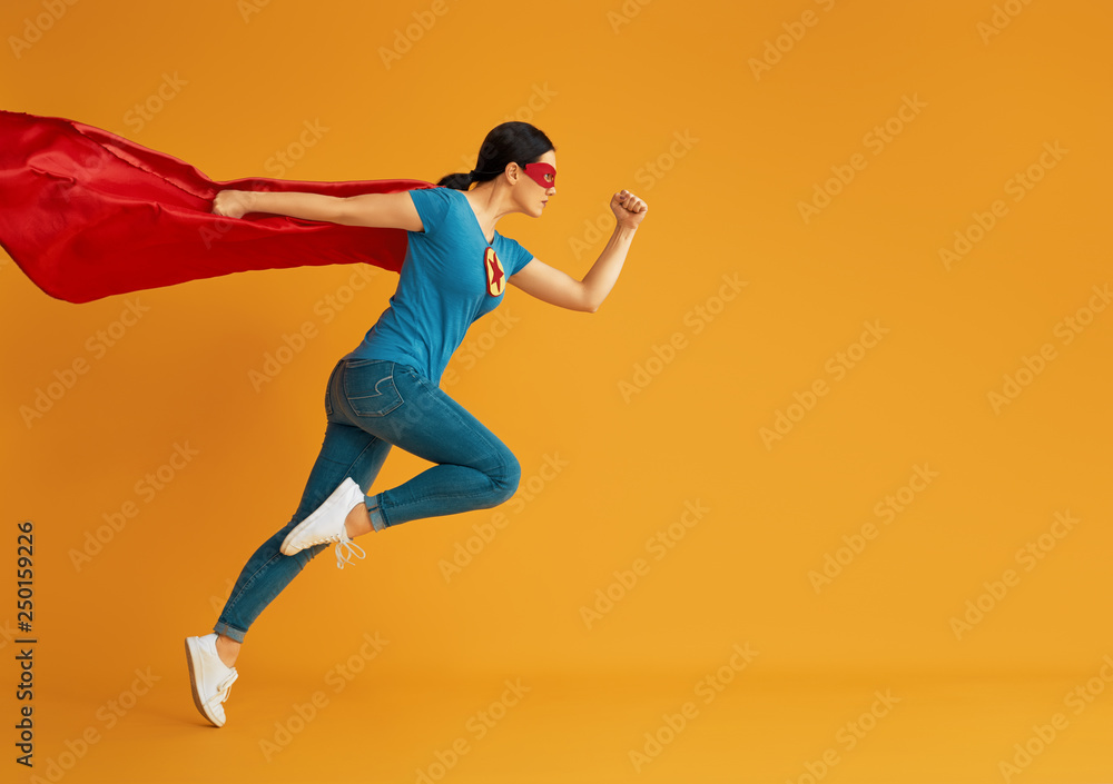 woman in superhero costume
