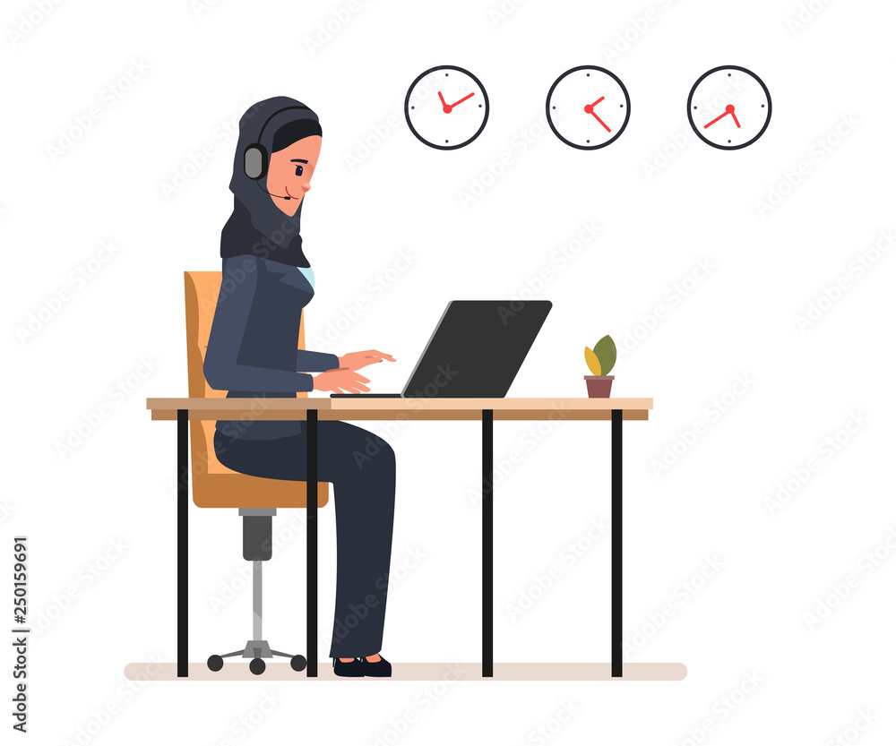 Customer service online Muslim and arab operation staff. Customer service online Muslim and arab operation staff.