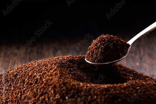 コーヒー粉とスプーン photo