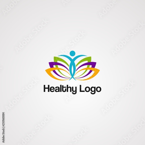 healthy logo vector, icon, element, template for company