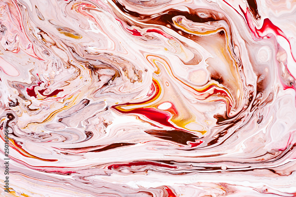 Hand painted backgrounds. Pink, white, brown and yellow mixed acrylic paints. Liquid marble texture. Applicable for printable, design packaging, cards, placard, covers, textile and decor interior Hand painted backgrounds. Pink, white, brown and yellow mixed acrylic paints. Liquid marble texture. Applicable for printable, design packaging, cards, placard, covers, textile and decor interior