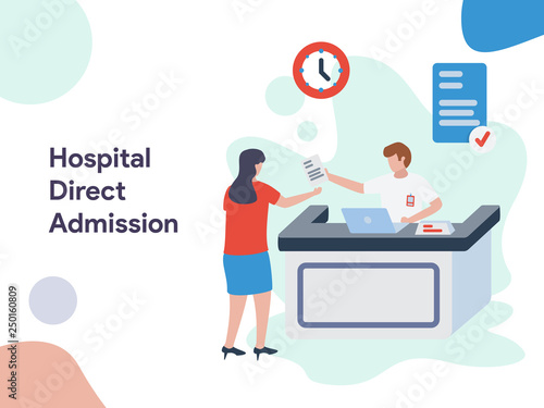 Hospital Direct Admission illlustration. Modern flat design style for website and mobile website.Vector illustration