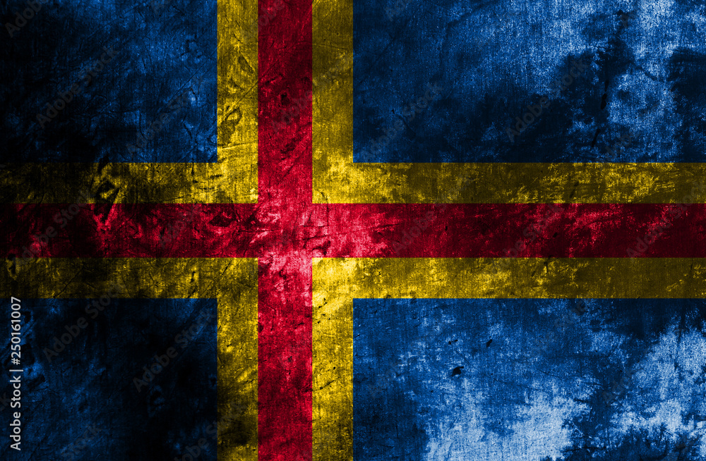 Aland grunge flag, Finland dependent territory flag Aland grunge flag, Finland dependent territory flag