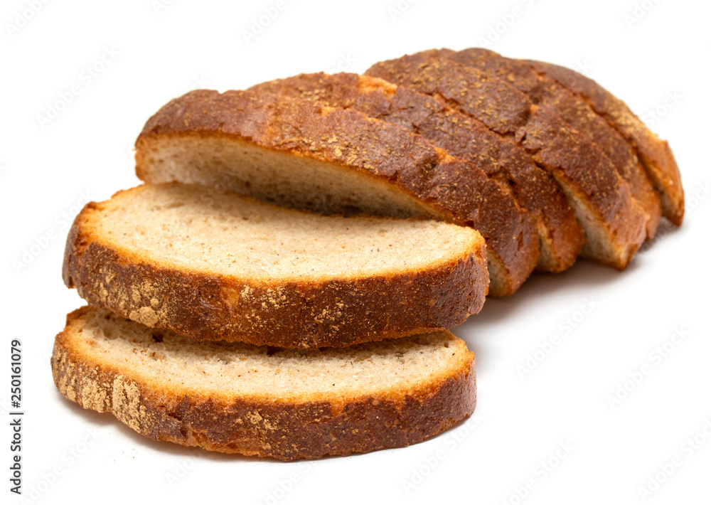 Sliced bread on isolated on white background. Photo studio. Sliced bread on isolated on white background. Photo studio.
