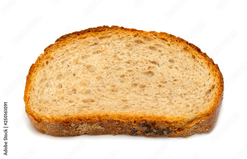 Sliced bread on isolated on white background. Photo studio.