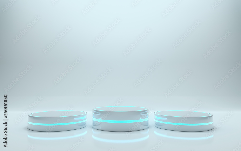Futuristic pedestal for display, Platform for design, Blank podium for product. 3d rendering - Illustration Futuristic pedestal for display, Platform for design, Blank podium for product. 3d rendering - Illustration