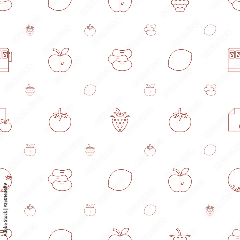 fruit icons pattern seamless white background