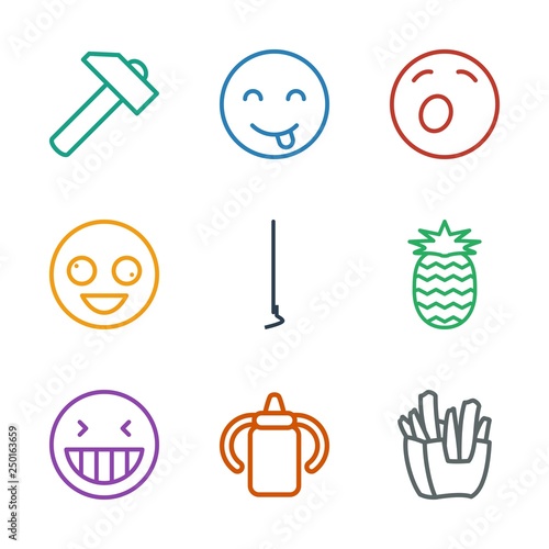 9 yellow icons