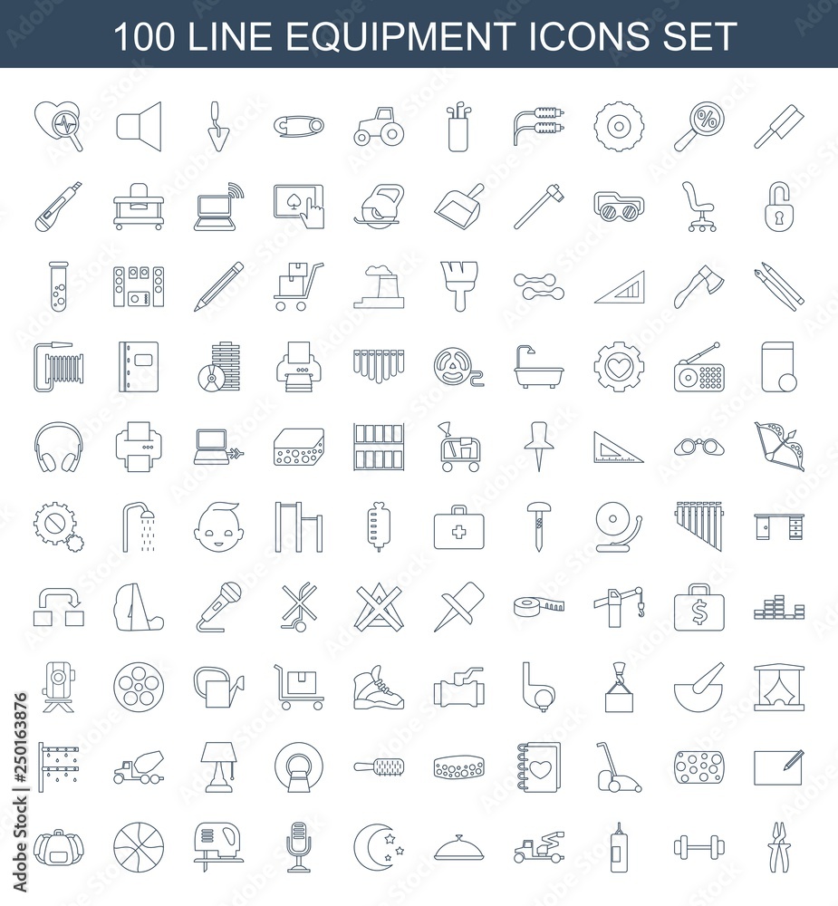 Fototapeta premium 100 equipment icons